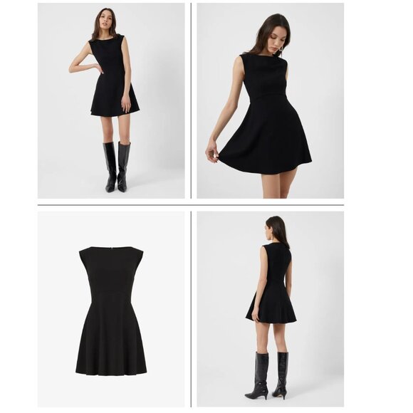 French Connection Feather Ruth Classic Sleeveless A-Line Black Mini Dress US 4 - Picture 1 of 12